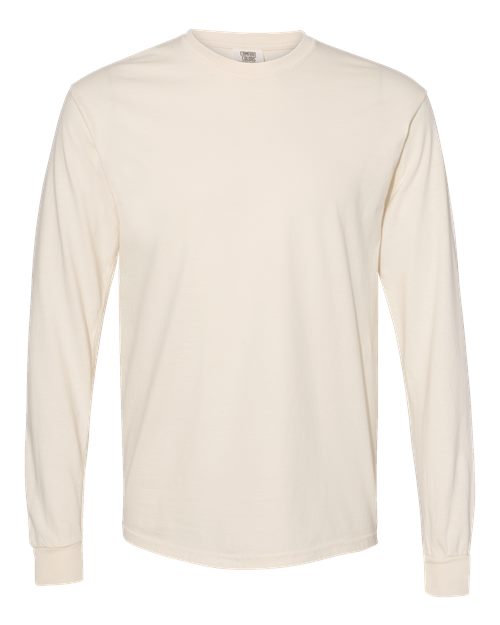 Unisex Garment-Dyed Heavyweight Long Sleeve T-Shirt - Ivory Front