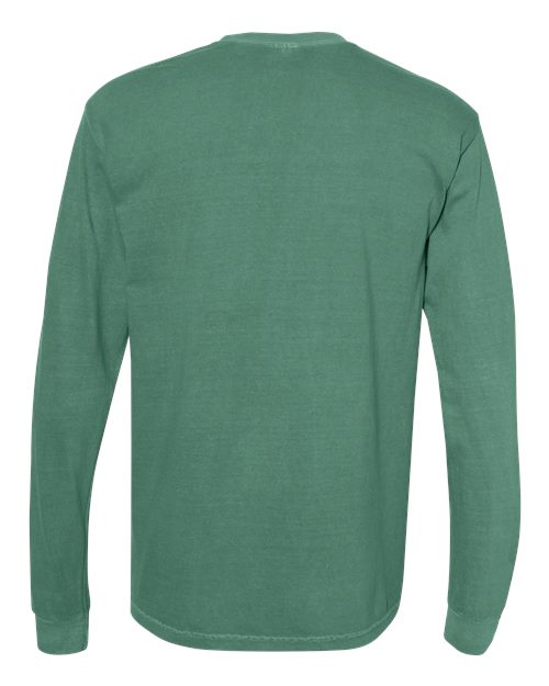 Unisex Garment-Dyed Heavyweight Long Sleeve T-Shirt - Light Green Back