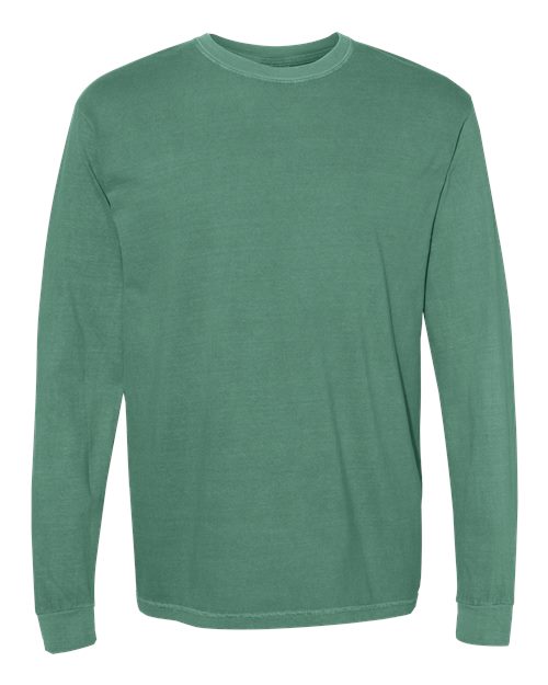 Unisex Garment-Dyed Heavyweight Long Sleeve T-Shirt - Light Green Front