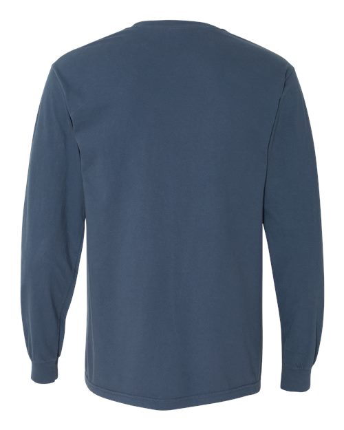 Unisex Garment-Dyed Heavyweight Long Sleeve T-Shirt - Midnight Back