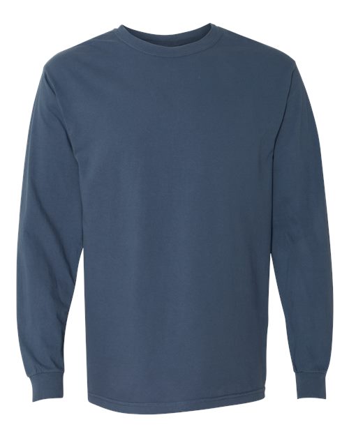 Unisex Garment-Dyed Heavyweight Long Sleeve T-Shirt - Midnight Front