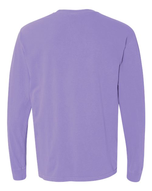 Unisex Garment-Dyed Heavyweight Long Sleeve T-Shirt - Violet Back