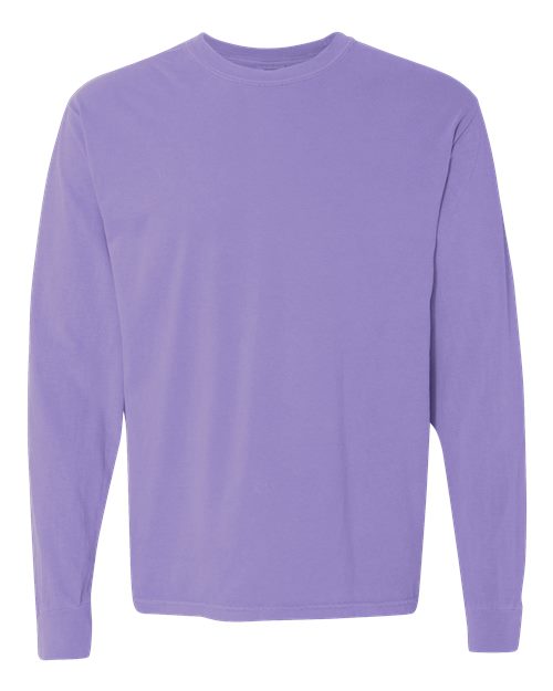 Unisex Garment-Dyed Heavyweight Long Sleeve T-Shirt - Violet Front