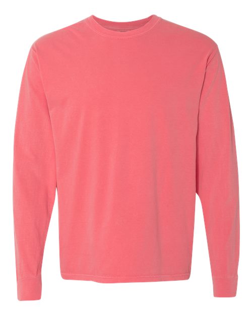 Unisex Garment-Dyed Heavyweight Long Sleeve T-Shirt - Watermelon Front