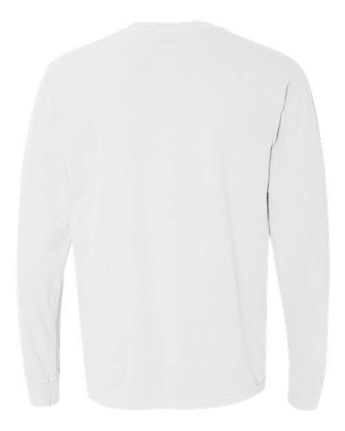 Unisex Garment-Dyed Heavyweight Long Sleeve T-Shirt - White Back