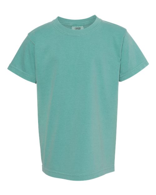 Comfort Colors Youth Garment-Dyed Heavyweight T-Shirt - Seafoam Front