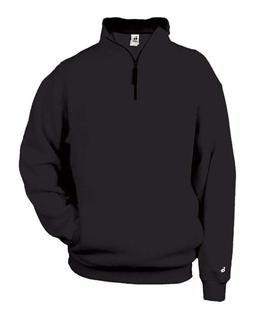 Badger Men's Quarter-Zip Sweatshirt - Black Front