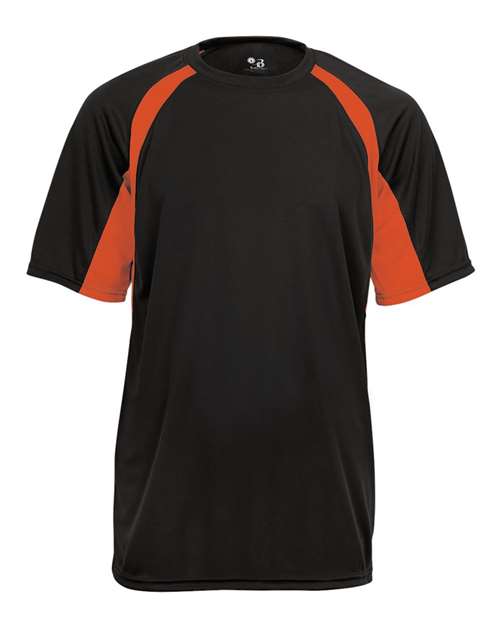 Badger Youth B-Core Hook T-Shirt - Black/ Burnt Orange Front