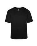 Badger Youth B-Core V-Neck T-Shirt - Black Front