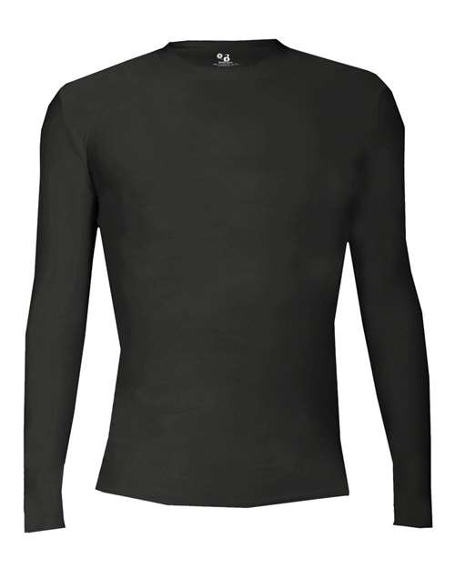 Badger Men's Pro-Compression Long Sleeve T-Shirt - Black Front