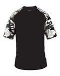 Badger Men's Camo Sport T-Shirt - Black/ White Camo Front