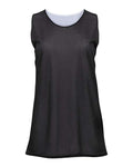 Badger Women's Pro Mesh Reversible Tank Top - Black/ White Front