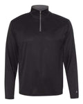 Badger Men's B-Core Quarter-Zip Pullover - Black/ Graphite Front