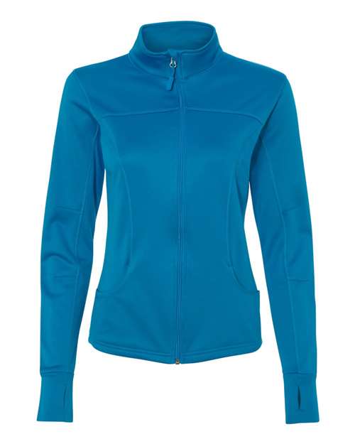 Independent Trading Co. Women's Poly-Tech Full-Zip Track Jacket - Aster Blue Front