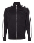 Independent Trading Co. Men's Lightweight Poly-Tech Full-Zip Track Jacket - Black Front