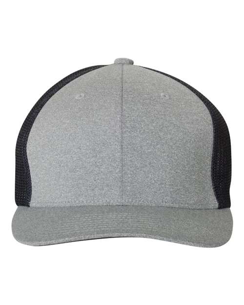 Flexfit Mélange Trucker Cap - Heather Grey/ Navy Front