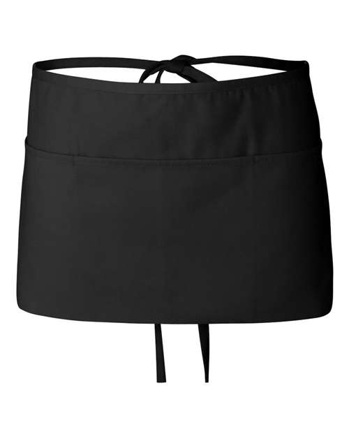 Q-Tees Waist Apron with Pockets - Black Front