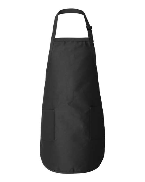 Full-Length Apron with Pockets - Black Front