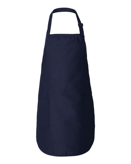 Full-Length Apron with Pockets - Navy Front