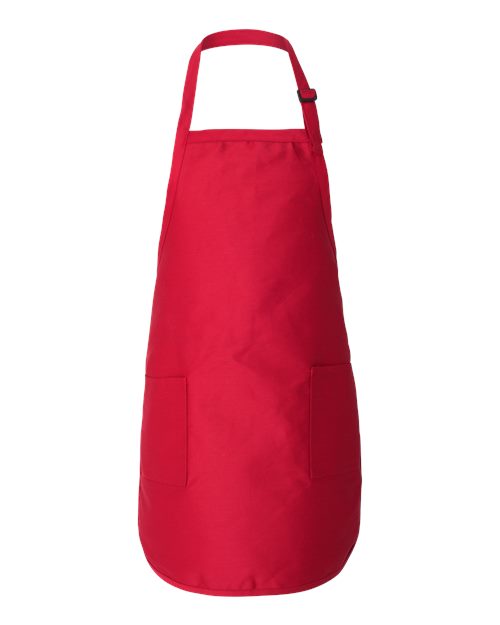 Full-Length Apron with Pockets - Red Front