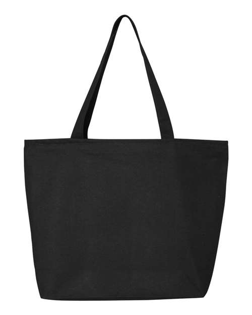 25L Zippered Tote - Black Front
