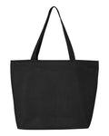25L Zippered Tote - Black Front
