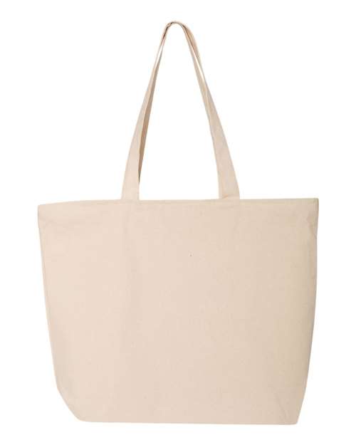25L Zippered Tote - Natural Front