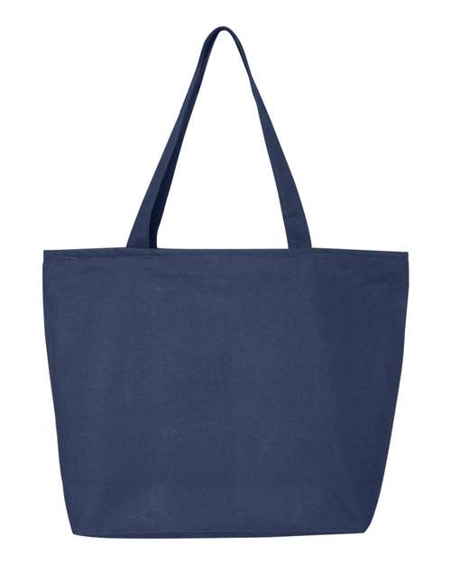 25L Zippered Tote - Navy Front