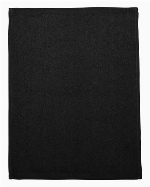 Hemmed Fingertip Towel - Black Front