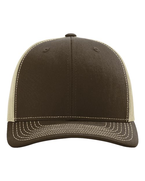 Richardson Snapback Trucker Cap - Brown/ Khaki Front