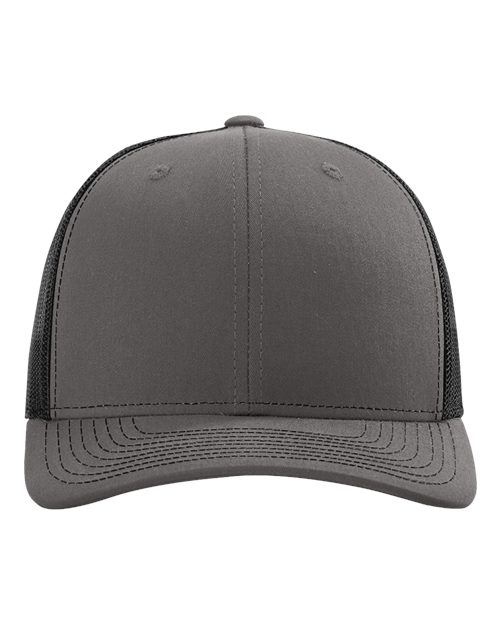 Richardson Snapback Trucker Cap - Charcoal/ Black Front
