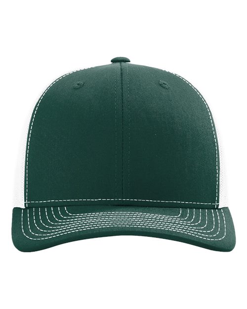 Richardson Snapback Trucker Cap - Dark Green/ White Front
