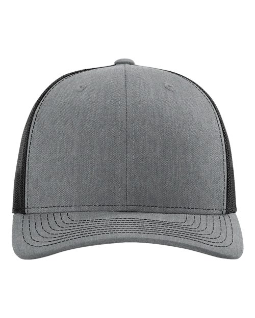 Richardson Snapback Trucker Cap - Heather Grey/ Black Front