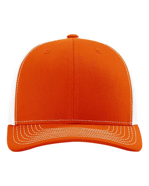 Richardson Snapback Trucker Cap - Orange/ White Front