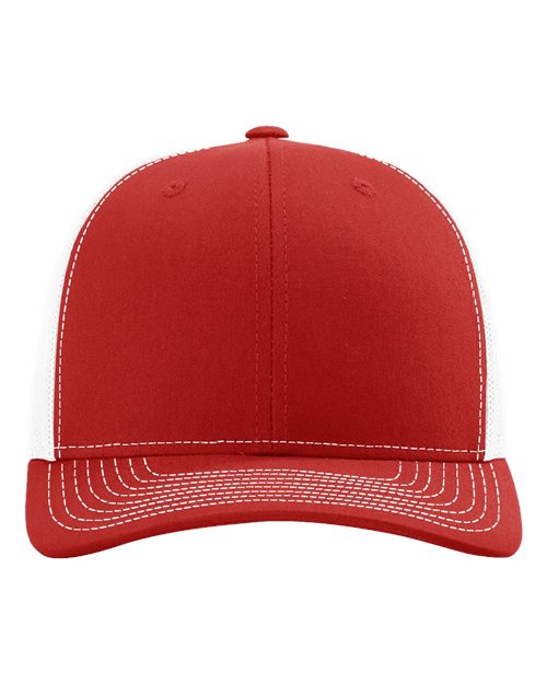 Richardson Snapback Trucker Cap - Red/ White Front