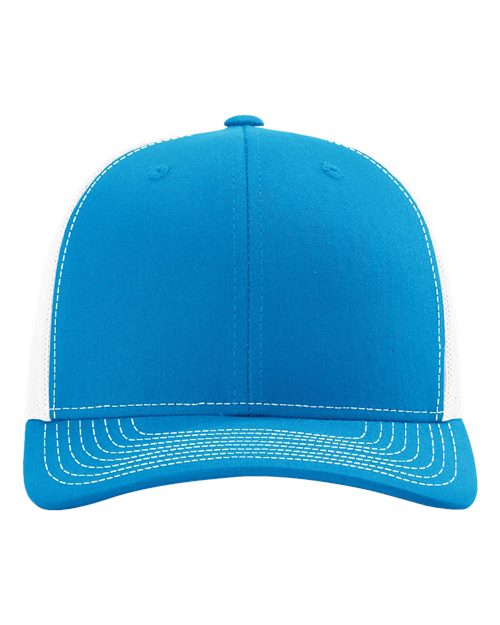 Richardson Snapback Trucker Cap - Cyan/ White Front