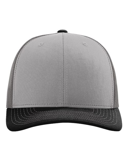Richardson Snapback Trucker Cap - Grey/ Charcoal/ Black Front