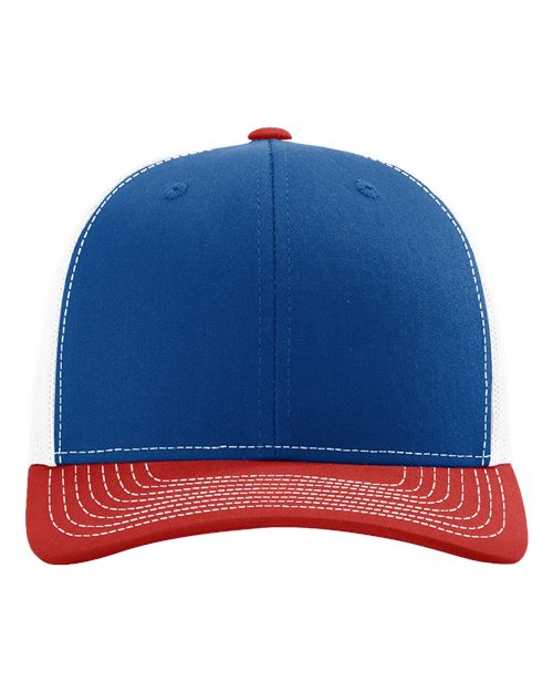 Richardson Snapback Trucker Cap - Royal/ White/ Red Front