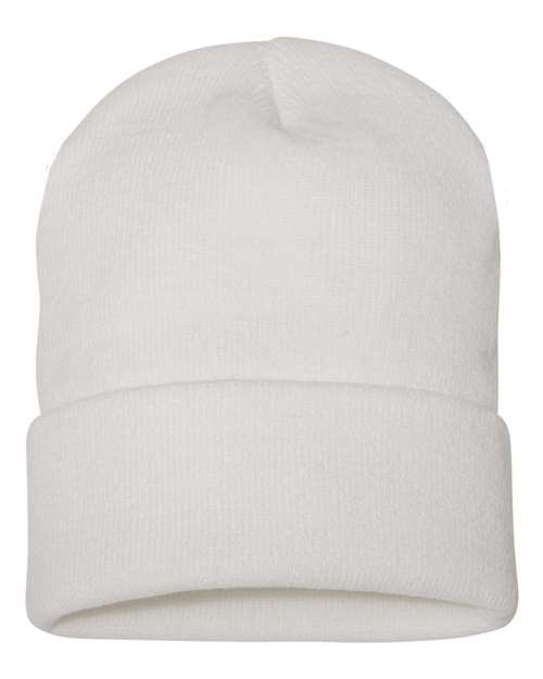 Cuffed Beanie - White Back