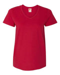 Hanes Women's Essential-T V-Neck T-Shirt - Deep Red Front