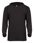 Badger Youth B-Core Hooded Long Sleeve T-Shirt - Black Front