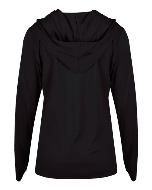 Badger Women's B-Core Hooded Long Sleeve T-Shirt - Back