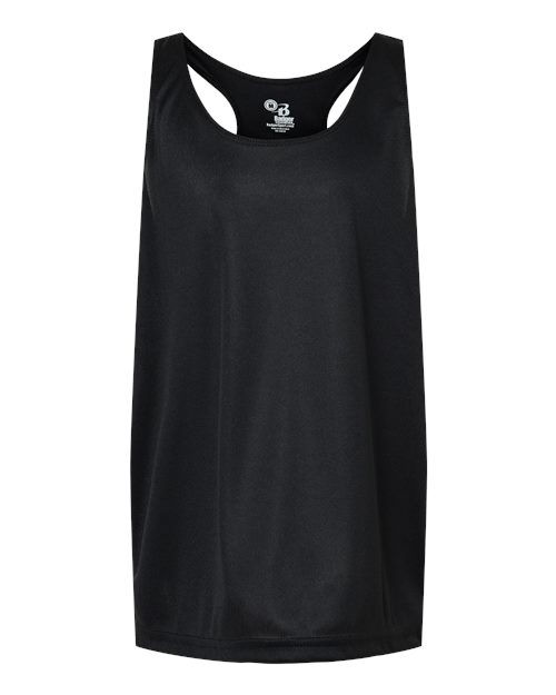 Badger Girls’ B-Core Racerback Tank Top - Black Front