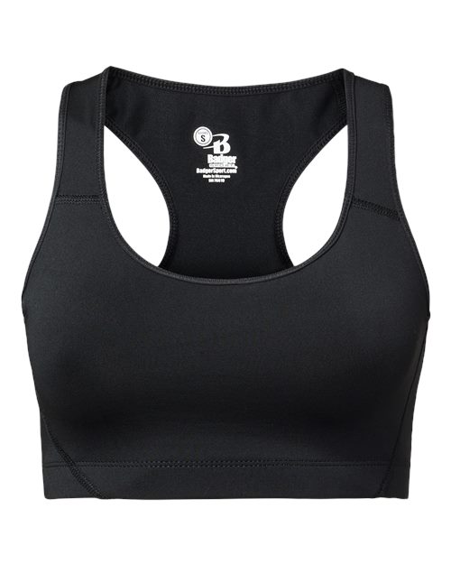 Badger Women's B-Sport Bra Top - Black Front