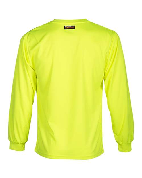 Kishigo Unisex Microfiber Polyester Long Sleeve T-Shirt - Back