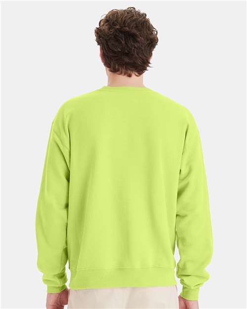 Unisex EcoSmart® Crewneck Sweatshirt - Safety Green Back