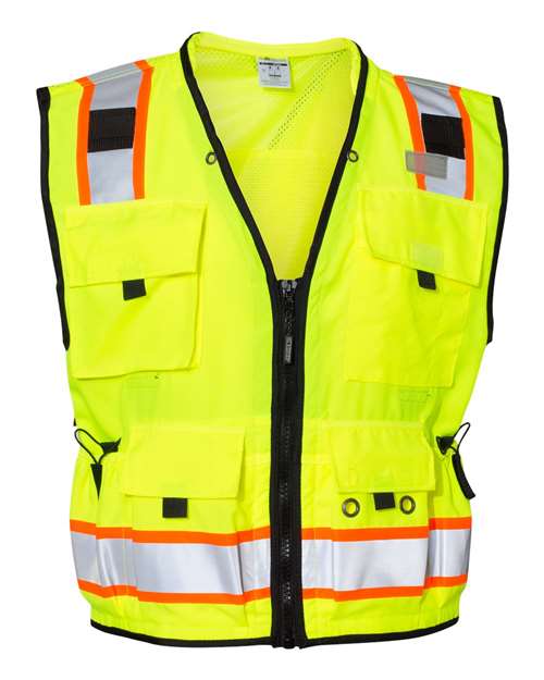 Kishigo Unisex Professional Surveyors Vest - Lime Front