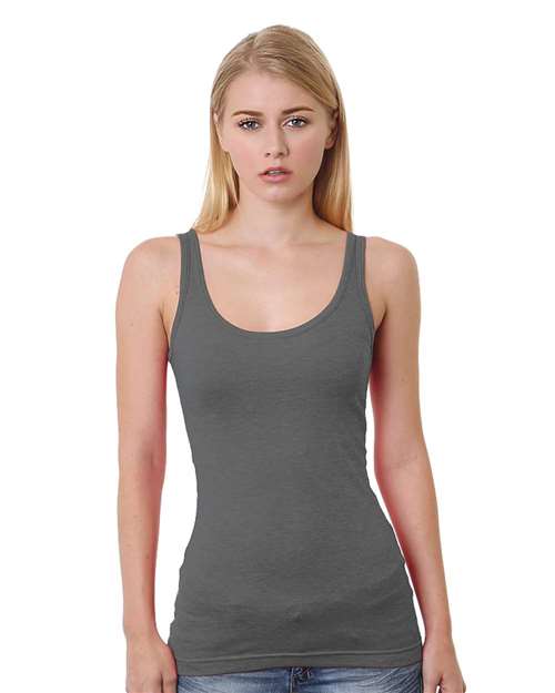 Bayside Junior's USA-Made Tank Top - Charcoal Front