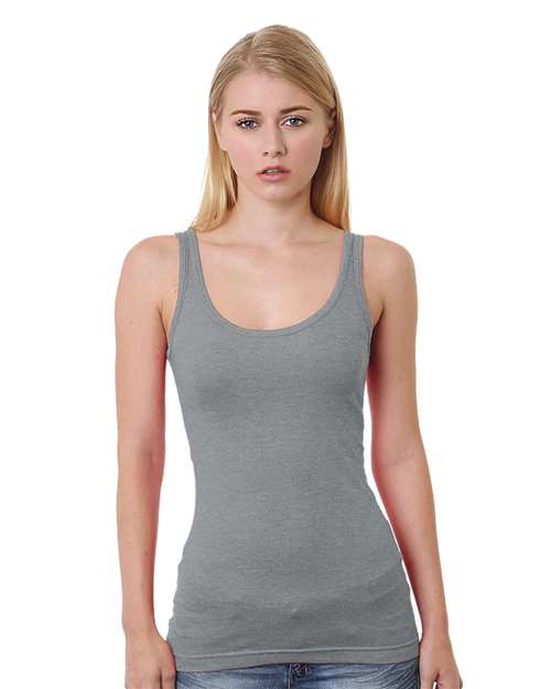 Bayside Junior's USA-Made Tank Top - Dark Ash Front