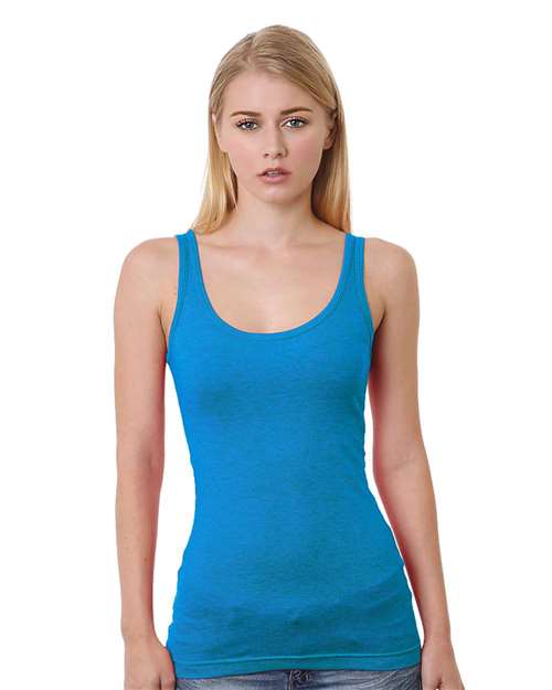Bayside Junior's USA-Made Tank Top - Turquoise Front